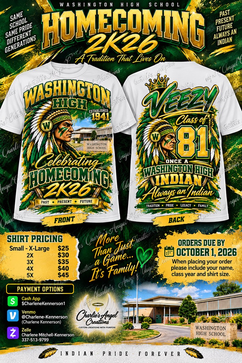 Washington High Legacy front and personalized back